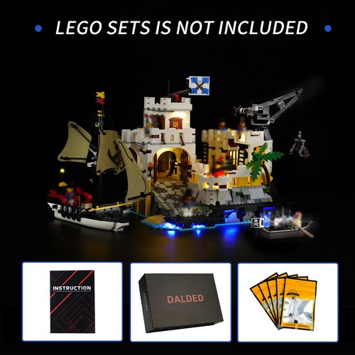 DALDED LED Lighting Kit for Lego Pirates Eldorado Fortress Building, LED Light Compatible with Lego 10320 Building Block Models (Not Include Lego Set)