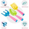 GINMIC Kids Gardening Tools with STEM Learning Guide, Apron, Watering Can, Gloves, Shovel, Rake, & Painting Accessories Beach Sand Toy For Garden, Easter Gifts for Girls