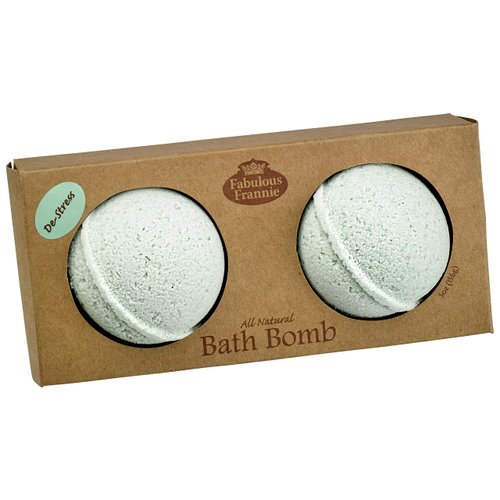 Fabulous Frannie De-Stress Natural, Handmade Bath Bomb Set, Rich in Essential Oil, Mineral Salt, Coconut Oil, Witch Hazel, Fizzies to Moisturize Skin 2.5 Ounce (Pack of 2)