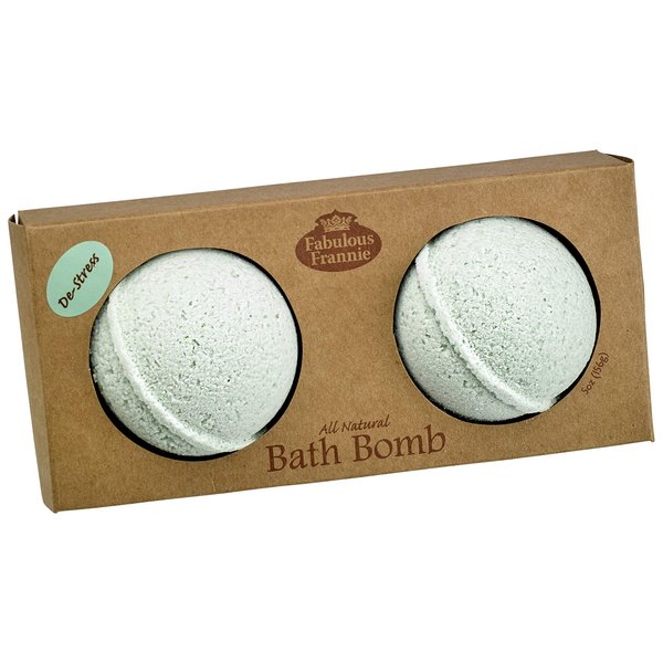 Fabulous Frannie De-Stress Natural, Handmade Bath Bomb Set, Rich in Essential Oil, Mineral Salt, Coconut Oil, Witch Hazel, Fizzies to Moisturize Skin 2.5 Ounce (Pack of 2)