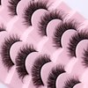 Cat Eye False Eyelashes 14 Pairs 6D Volume Natural Look Fluffy Wispy Lashes 15mm Eye Lash Extensions Strip Fake Eyelashes Pack