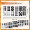 AnyDesign 4 Sheet Fall Plaid Nail Art Stamping Plates Kit Rectangle Fashion DIY Plaid Nail Plates Image Various Plaid Argyle Pattern Nail Art Plates for Nail Art DIY Print Manicure Salon Design
