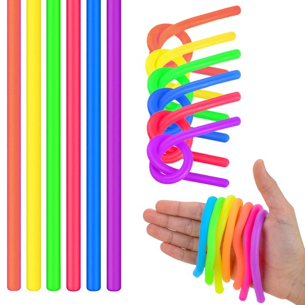 50 Pack Monkey Noodles - Fidget Stretchy Sensory Toys for Kids and Toddlers - Autism Sensory Products - Stretchy String - Party Favors for Kids - Treasure Box Toys for Classroom Easter Toys