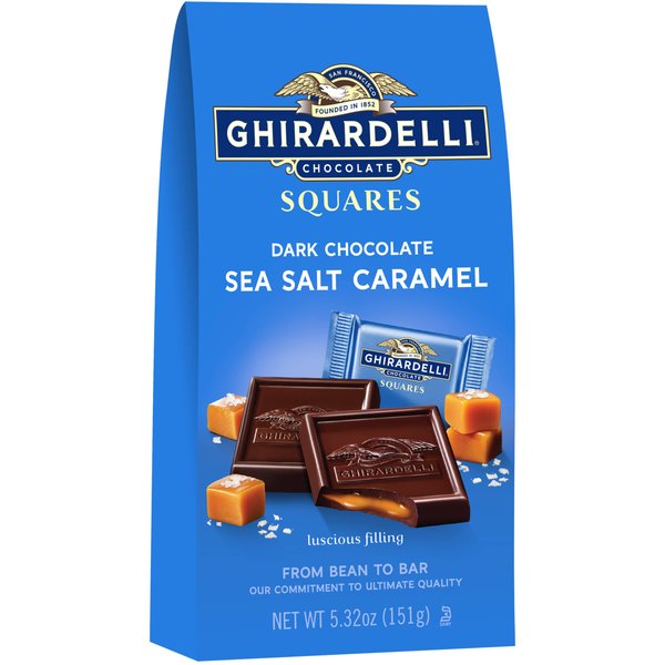 Ghirardelli Chocolate Company Dark and Caramel Sea Salt, Chocolate Squares, 5.32 oz., 60314