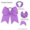 Twpribarn 2Pcs Cheer Bows Cheer Hair Bows Ponytail Holder Elastic Band Bows Hair Accessories for Ponytail Holder Bow Scrunchies School Sports Cheerleading Girls Softball Cheerleader Bows(Purple)