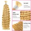 Human Braiding Hair Deep Wave Bulk Human Hair for Braiding 613 Blonde No Weft Deep Wave Human Bulk Hair Unprocessed Brazilian Virgin Human Hair Extensions Human Braiding Hair for Boho Braids 20 Inch