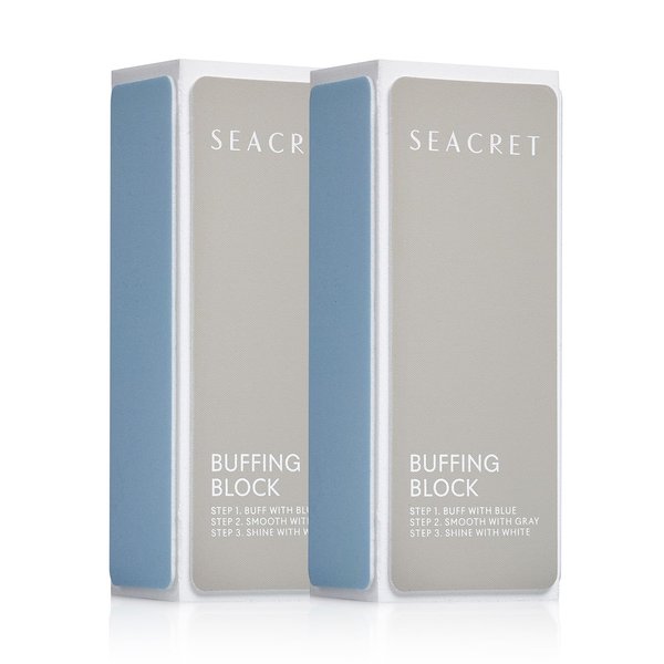 SEACRET - Professional Nail Buffing Block. 3 Ways Buffing Block The Secret for Shiny Nails. Manicure & Pedicure - Pack of 2