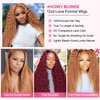 TOYERE Honey Blonde Curly Wig Human Hair 13x6 Blonde Deep Wave HD Lace Front Wigs Pre Plucked with Baby Hair 200% Density Blonde Water Wave Lace Front Wigs Human Hair Honey Blonde Wig 30 Inch