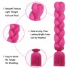 HAIRCUBE Hot Pink Braiding Hair 24 Inch 3 Packs Pre Stretched Box Braids Colorful Twist Braiding Hair Extensions Synthetic Crochet Braiding (Hot Pink)