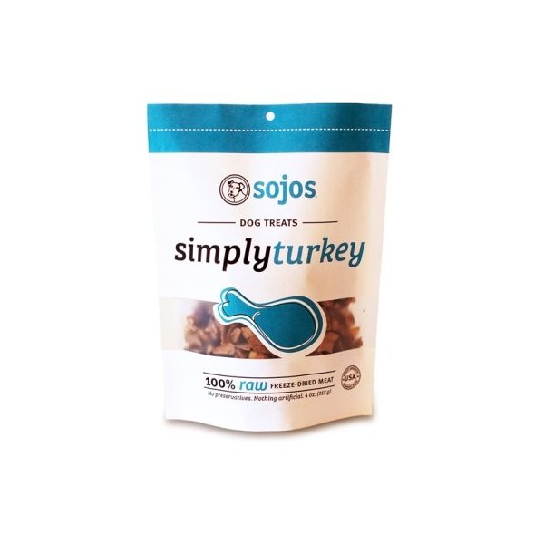 Sojos Simply Turkey Dog Treats, 4 Oz - 2 Pack