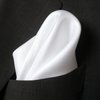 ROYAL SILK Fine White 100% Silk Pocket Square for Men Full-Sized 17"x17"