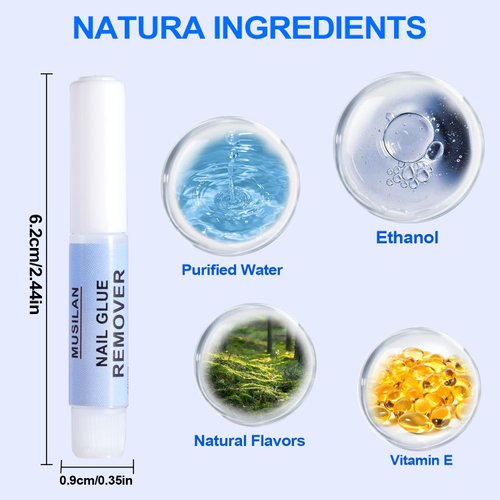 Nail Glue Remover for Press on Nails-11PCS Press on Nail Glue Remover for Fake Nail Tips Acrylic Nail Adhesive Remover Acetone-free Nail Polish Remover, Easy Remove Remover,Not for Remove Nail Polish