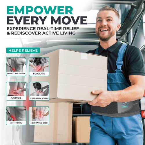 MODVEL Back Brace for Men And Women Lower Back Pain, Back Support Belt, Lumbar Braces for Pain Relief, Herniated Disc, Sciatica, Scoliosis And More, FSA or HSA eligible.