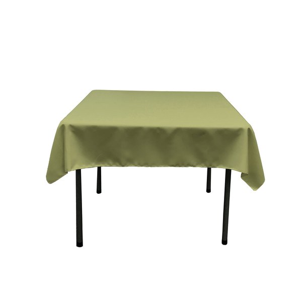 LA Linen Polyester Poplin Washable Square Tablecloth, Stain and Wrinkle Resistant Square Table Cover 52x52, Fabric Table Cloth Square for Dining, Kitchen, Party, Holiday 52 by 52-Inch, Sage Dark