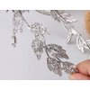 TRAWOLF Bridal Pearl Headband Leaf Crystal Tiara Bridal Headpiece, Wedding Tiara Beaded Forehead Band Crystal Rhinestones Wedding for Her Party Headpiece for Bride Bridesmaid Girls-Silver