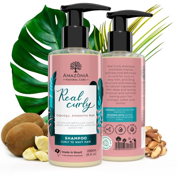 All Natural Shampoo Curly Hair with Capuacu & Amazonia Nuts for Women & Men - Soft & Defined Curls Shampoo for Curly Hair -Paraben & Sulfate Free Shampoo for Curls 6.8oz