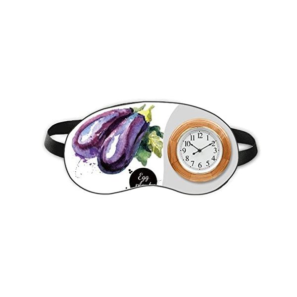 Eggplant Vegetable Tasty Healthy Watercolor Sleep Eye Head Clock Travel Shade Cover