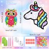 Gem Painting Kit for Kids, 24 Pieces DIY Painting Stickers, 4 Suncatchers and DIY Painting Tools to Create Your Own Diamond Stickers Cute Art Crafts for Girls Boys