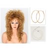 Lucoacos Womens Brown Long Curly Wig 80s Rocker Mullet Wig Halloween Party Costume Wig