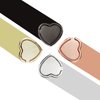 2 Packs Glossy Finish Love Heart Shaped Cell Phone Ring Holder Stand, 360 Degree Rotation Finger Ring Kickstand with Polished Metal Phone Grip (Gold)