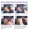 NIAWIGS Silky Straight Tape In Hair Extensions Human Hair For Black Women Straight Tape On Hair Extensions 40pcs Tape Ins 85 Gram Per Pack 14 Inches