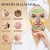 THESKCARE 3 PCS Clay Mask Set, Turmeric Vitamin C Clay Mask, Dead Sea Mud Mask, Green Tea Clay Mask, Facial Mask for Oil Control, Deep Cleaning, and Radiant Skin, 240g, 2.82 OZ each