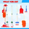 Playkidz Cleaning Role Set for Kids, 6Pcs, Includes Mop, Brush, Broom, Dustpan, and Organizer Stand, Plastic Play Helper Cleaning Toys for Toddlers