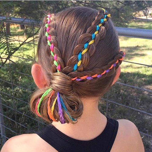 30Pcs MultiColorful Hair Wrap String For Braids, Rainbow Braiding Hair Tie, Gradient Color Hair Rope Band, Hair Elastics and Ties Girls Braids Hair Styling Accessories