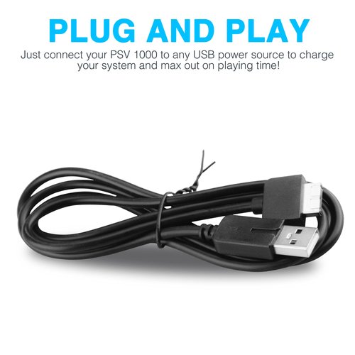3.9ft PS Vita Charger Cable, 2 in 1 USB Data & Power Charger Cord Replacement for Playstation Vita 1000 (Only Compatible with PSV 1000)