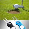 Fpxnb 2 Pack Metal Foldable Golf Divot Tool with Pop-up Button & Magnetic Ball Marker (Pack of 2, Fish Design)
