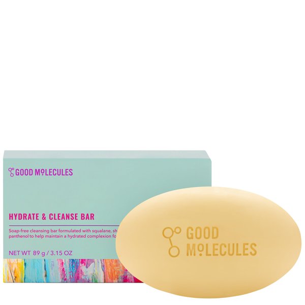 Good Molecules Hydrate and Cleanse Bar - Soap-Free Bar with Macadamia Nut, Almond Oil and Shea Butter to Moisturize - Skincare for Face and Body