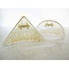 Generic Clear transparent triangle gold sparkle glitter hair claw clip for medium fine (Pattern: Triangle), 1 Count (Pack of 1)
