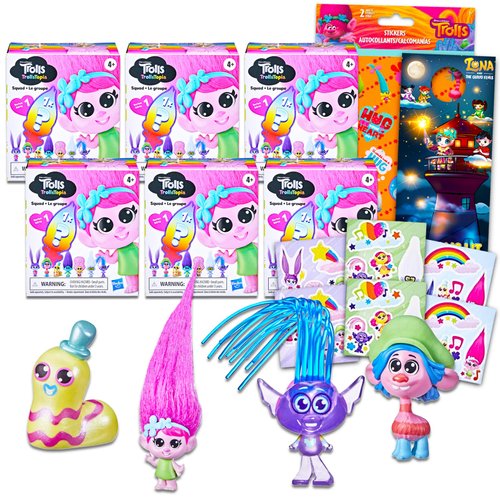 Trolls Party Favors Set for Girls - Trolls Mystery Toys Bundle with 6 Trolls Blind Bags with Trolls Mini Figurine Plus Trolls Stickers, More | Trolls Party Supplies