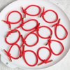 Elastic Hair Ties Elastics,Stretchy Rubber Bands,Pack of 12,Women Elastic Knotted Hair Rope Ponytail Holders for Women Girls(Red)