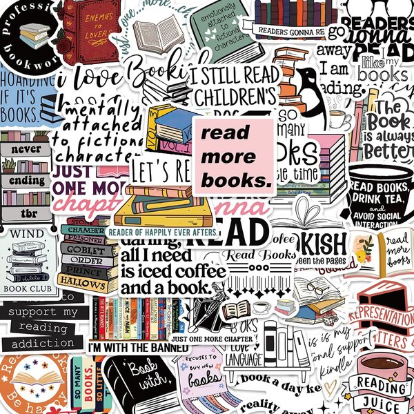 Bookish Stickers,Book Stickers for kindle,Laptop Computer Phone Water Bottle Stickers Book Lover Gift