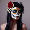 2 Pieces Halloween Skeleton Hands Hair Clips Rose Flower Skull Hair Barrettes Claws Hand Bone Hair Clip Halloween Gothic Hair Accessories for Women Girls Cosplay Horror Party Supplies