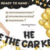Fulmoon Pre Strung Hide the Car Keys Glitter Banner 15th and 16th Car Theme Party Supplies Funny Birthday Party Decorations Happy 16th Birthday Decorations (Black)