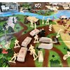 Sorena Toy Soldiers Battle Playset: Military Action Figures, Vehicles, and Battlefield Mat Included Two Size Army Men Action Figures, Battle Mat, Tanks, Helicopters, Jeep, Ambulance, Truck (250 pcs)