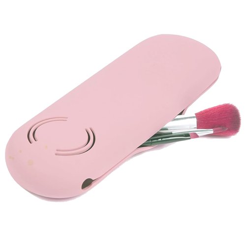 Azmoncy Pink Makeup Brush Holder Bag, Silicone Travel Makeup Bag, Blender Case Organizer, Travel Essentials for Women