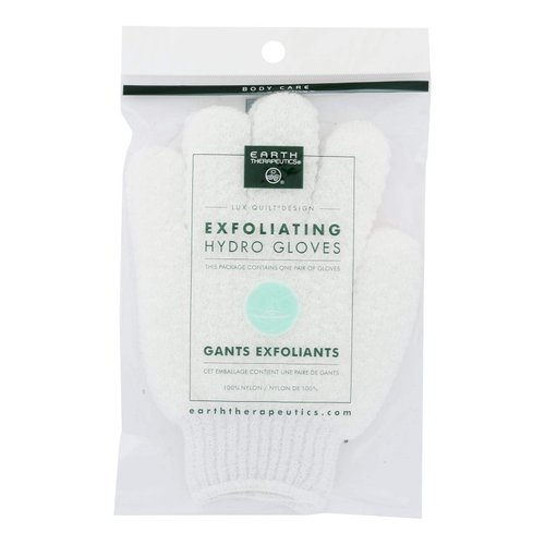 Earth Therapeutics: Exfoliating Hydro Gloves, White (2 pack)