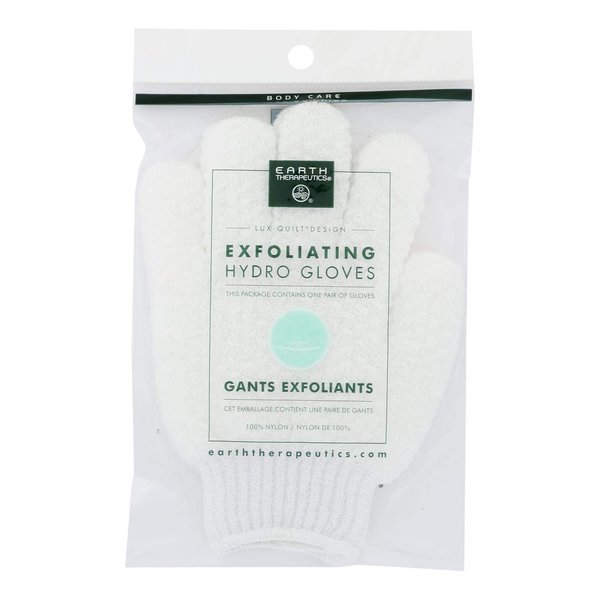 Earth Therapeutics: Exfoliating Hydro Gloves, White (2 pack)