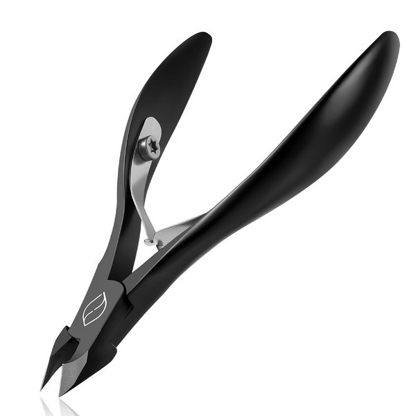 FERYES Cuticle Cutters 1/2 Jaw - Professional Stainless Steel Cuticle Clippers Nail Cuticle Remover Tool, Nail Dead Skin Clipper - BLACK