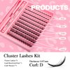 DIY Cluster Lashes Individual Lashes 0.07 D Curl 8-16Mix Knot-Free Lash Extensions Clusters Lashes Soft&Natural False Eyelashes Easy Grafting At Home(0.07-D-Mix-Kit103)