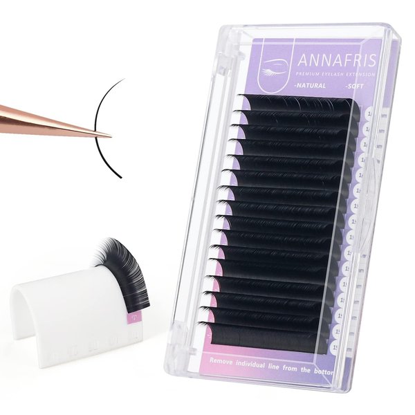 ANNAFRIS 16 Rows Volume Classic Eyelash Extension 0.15 D Curl 10mm Matte Black Individual False Eye Lashes Extension Salon Use Natural Soft Fake Eyelashes Supplies (0.15 D, 10mm)