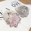 Xiwstar 2Pcs Fashion Rhinestone Flower Hair Scrunchies Beaded Bracelet Hair Ties Bands for Women Girls Ponytail Holder