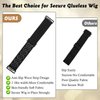 6Pcs Adjustable Elastic Wig Bands Removable Buckles Nonslip Wig Strap Wig Strips with Wavy Silicone Black Glueless Wig Cap Accessories for Sewing Making Keeping Fixed Wigs Edge Wrap Hair Styling