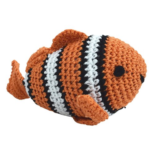 Dog Teeth Cleaning Cotton Crochet Squeaky Dog Toy for Small Dog - Clown Fish