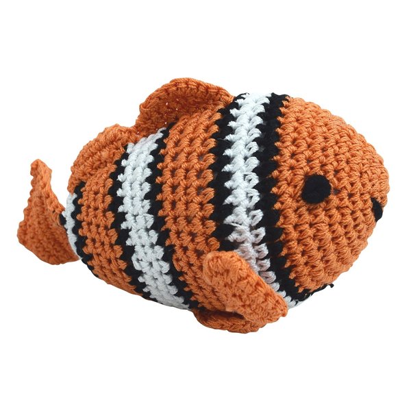 Dog Teeth Cleaning Cotton Crochet Squeaky Dog Toy for Small Dog - Clown Fish