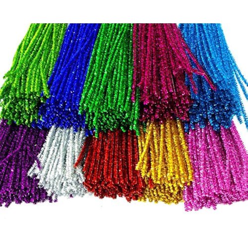 Carykon 100 PCS 12 Inch Glitter Tinsel Creative Arts Chenille Stems Pipe Cleaners (Multi-Color)