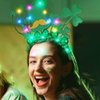 Kilshye St Patricks Day Light Up Headband LED Green Shamrock Hair Accessories Festival Headpiece for Women and Girls